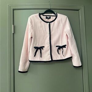 Cider Pink Cardigan with Black Accents